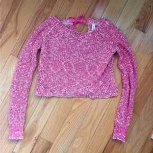 Pink Aeropostale Cropped Sweater with Bow Sz XS